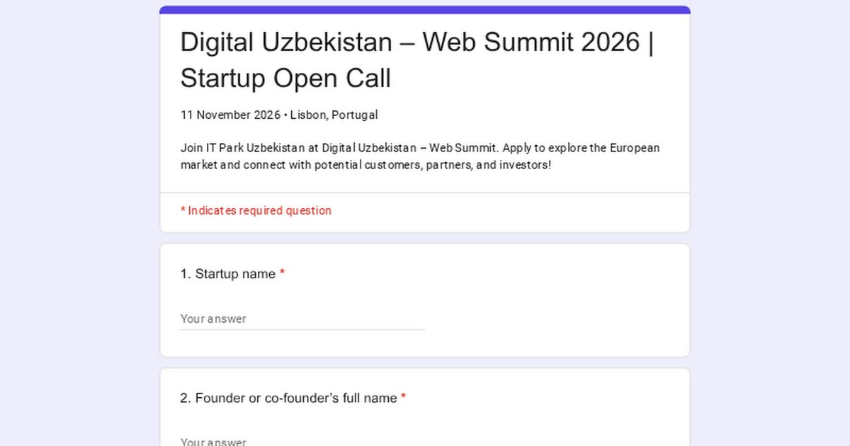 Digital Uzbekistan – Web Summit